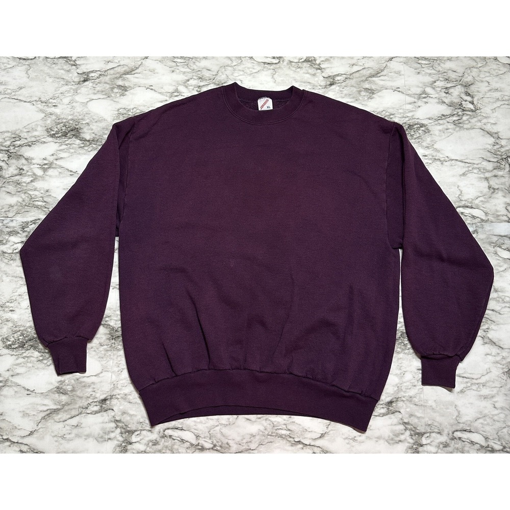 Jerzees Sweatshirt Mens Size XL Purple Long‎ Sleeve Pullover Made In USA VTG